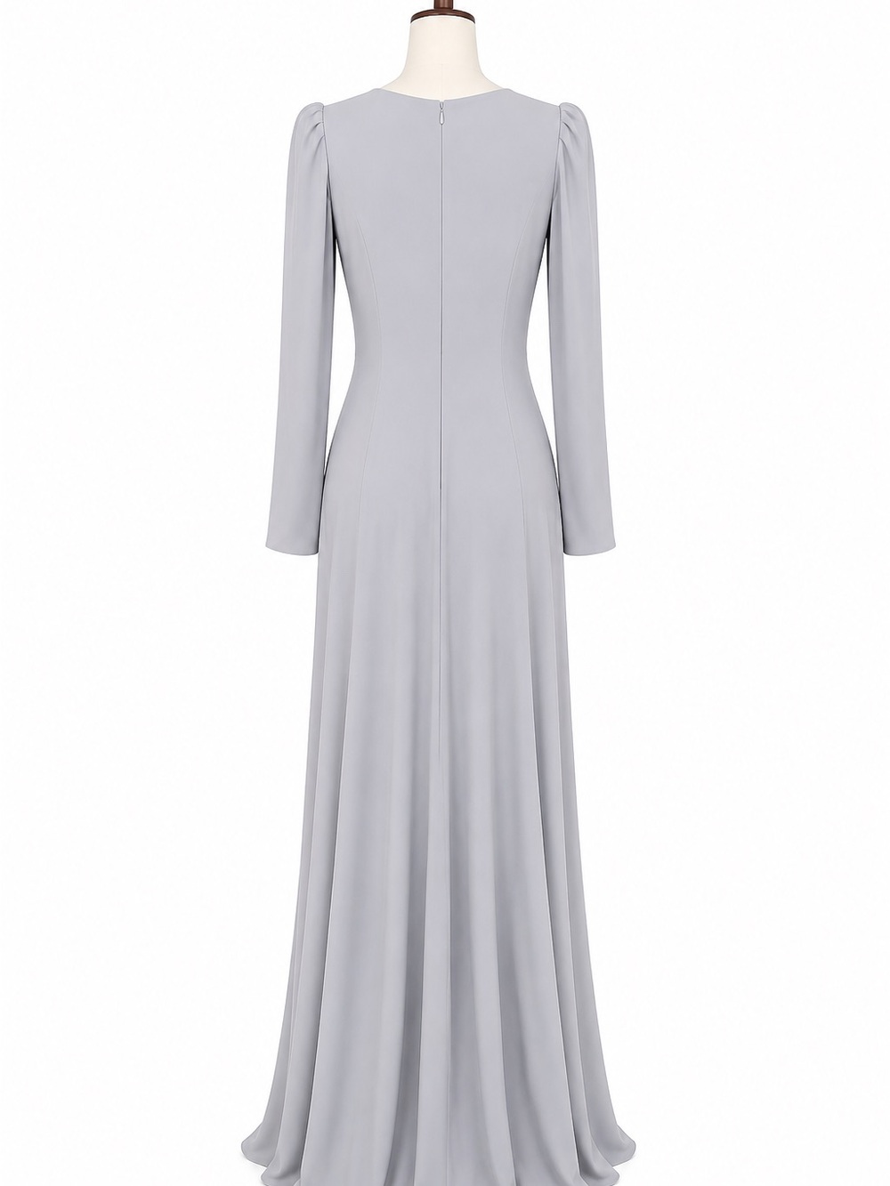 Reformation Gatsby Maxi Dress Fog Gray Twist Front Long Sleeve Size 2 NWT - Picture 7 of 7
